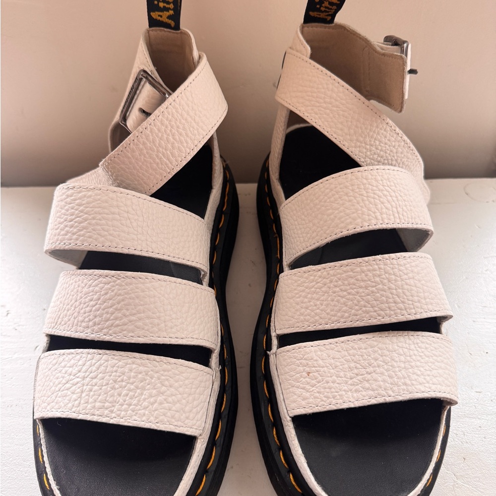 White Leather Women's Sandals Dr. Martens